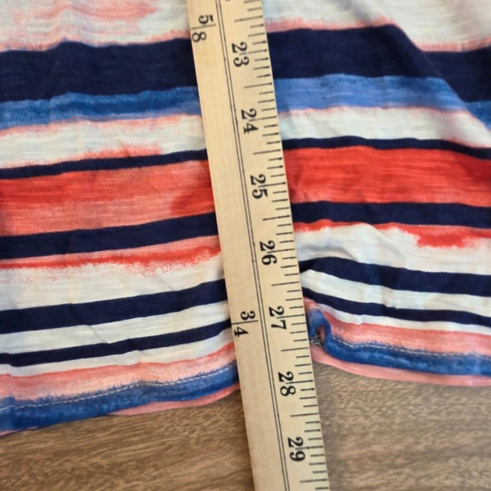 Artis A Nany Striped Tunic Top Red Blue White Scoop Neck Flowy Casual Tee 1X - Picture 14 of 15